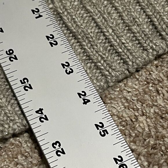 Massimo Dutti Lana Wool Blend Cable Knit Sweater Gray Metallic Women’s Small NWT - Picture 11 of 12